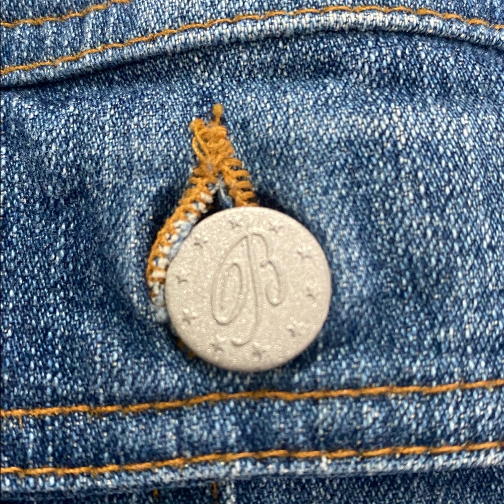 Blumarine Denim Jacket with Sequin Collar Embroidery on back Size small - Picture 15 of 15